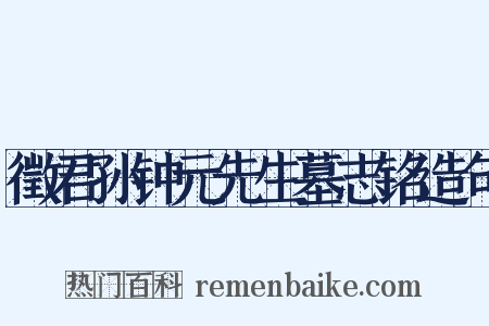 徵君孙钟元先生墓志铭造句是什么意思的图片